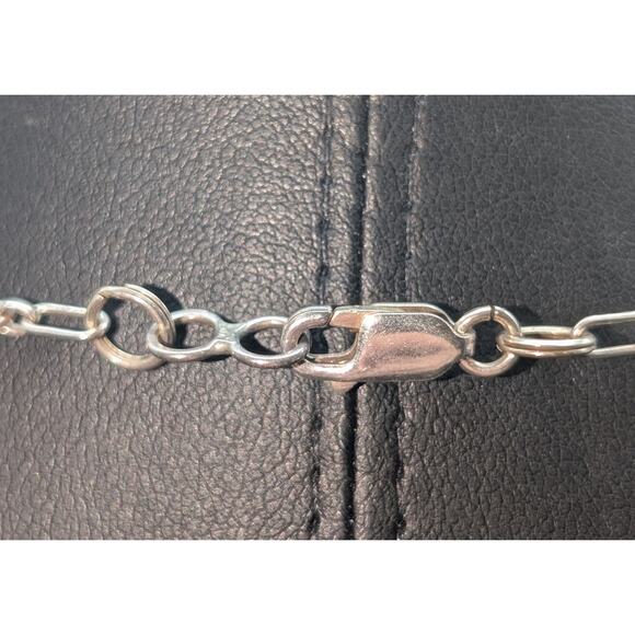 Vintage 925 Sterling Silver Purple Gemstone Leaf Flower Design 20" Necklace - Picture 13 of 15